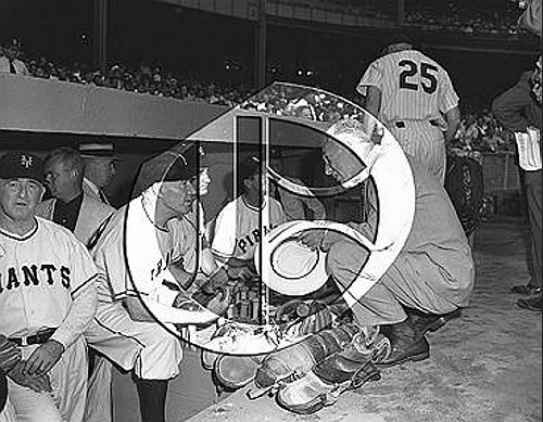 Ford Frick with Old Timers at Yankee Stadium55N0175